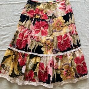 Caribbean Joe multi color tropical print Skirt. Size XL.